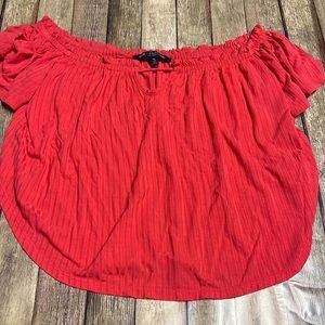 5for$10 One clothing, Los Angeles Small Red Shoulderless Crop top fits like M